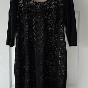Black Lace Overlay Jessica Simpson Maternity Dress In Size Medium